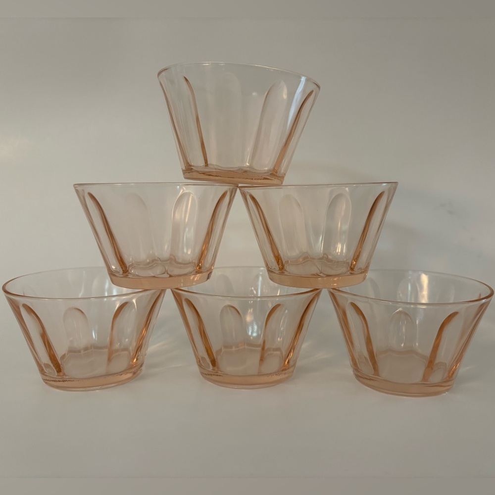 Pink Depression Glass Ramekins (6) - Picture 2 of 7